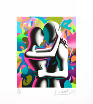 Mark Kostabi OUT OF THIS WORLD serigrafia 38 passaggi di colore 39x44 cm - 2016